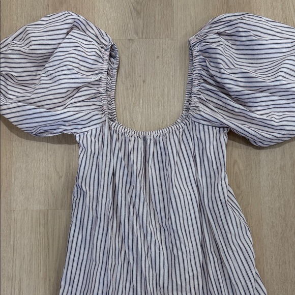 ASOS size 4 Striped Puff Sleeve Dress - Picture 3 of 6